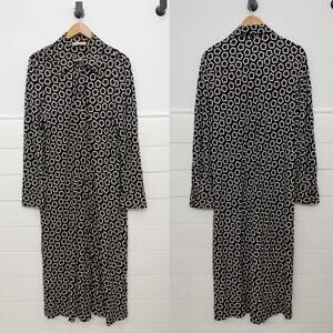 Women’s Tory Burch Floral Print MIDI Shirtless Black White Size 16